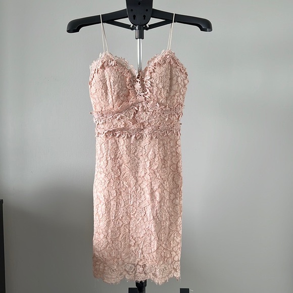 COPY - A.Peach Lace detail mini dress - Picture 2 of 5